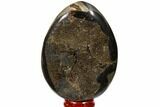 Septarian Dragon Egg Geode - Black Crystals #118703-1